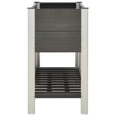 Vidaxl Visoka greda s polico 125x50x90 cm WPC siva