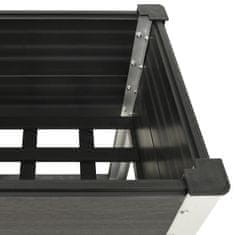 Vidaxl Visoka greda s polico 125x50x90 cm WPC siva