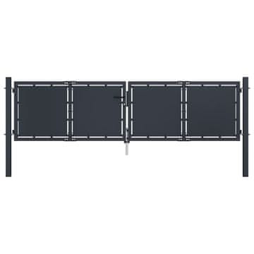 Vidaxl Vrtna vrata iz jekla 300x100 cm antracitna