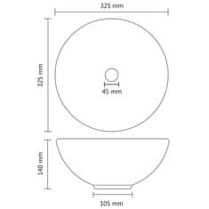 Vidaxl Razkošen umivalnik okrogel mat črn 32,5x14 cm keramičen