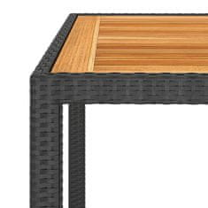 Vidaxl Vrtna miza črna 90x90x75 cm poli ratan