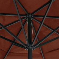 Vidaxl Zunanji senčnik z aluminijastim drogom 600 cm terakota
