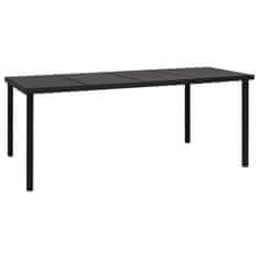 Vidaxl Vrtna miza 190x90x74 cm črno jeklo