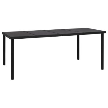 Vidaxl Vrtna miza 190x90x74 cm črno jeklo