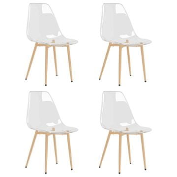 Vidaxl Jedilni stoli 4 kosi transparentni PET