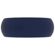 Vidaxl Razkošen umivalnik okrogel mat temno moder 40x15 cm keramičen