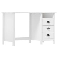 Vidaxl Pisalna miza Hill Range s 3 predali 120x50x74 cm trdna borovina