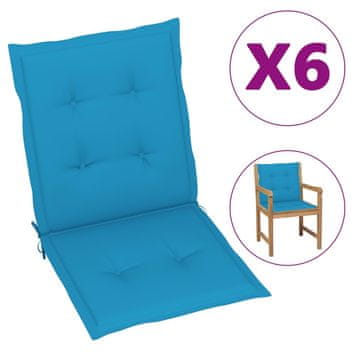 Vidaxl Blazine za vrtne stole 6 kosov modre 100x50x3 cm oxford tkanina