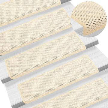 Vidaxl Samolepilne preproge za stopnice sisal 15 kosov 65x21x4 cm Berber