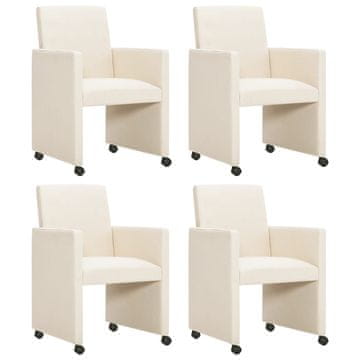 Vidaxl Jedilni stoli 4 kosi krem blago