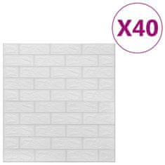 Vidaxl 3D tapete opeke samolepilne 40 kosov bele