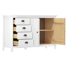 Vidaxl Komoda Hill bela 130x40x80 cm trdna borovina