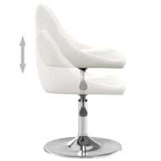 Vidaxl Namizni stoli, 4 kosi, beli, oblazinjeni z umetnim usnjem