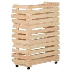 Vidaxl Voziček za zelenjavo 57x30x80 cm trdna borovina