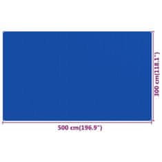 Vidaxl Preproga za šotor 300x500 cm modra HDPE