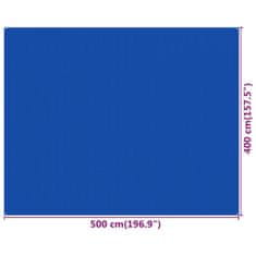 Greatstore Preproga za šotor 400x500 cm modra HDPE