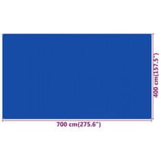 Vidaxl Preproga za šotor 400x700 cm modra HDPE