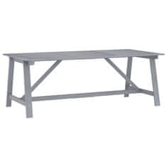 Vidaxl Vrtna jedilna miza siva 206x100x74 cm trden akacijev les