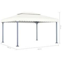 Vidaxl Paviljon 400x300 cm krem aluminij