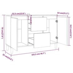 Vidaxl Komoda dimljeni hrast 101x35x70 cm inženirski les