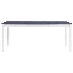 Vidaxl Jedilna miza bela in siva 180x90x73 cm borovina