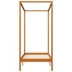 Vidaxl Posteljni okvir z baldahinom medeno rjav iz borovine 100x200 cm