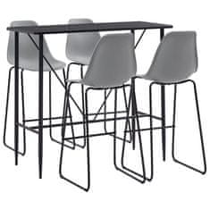 Vidaxl Barska garnitura 5-delna plastika siva