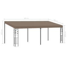 Vidaxl Paviljon za namestitev na steno 6x3x2,5 m taupe