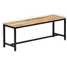 Vidaxl Jedilna klop 120 cm trden robusten mangov les