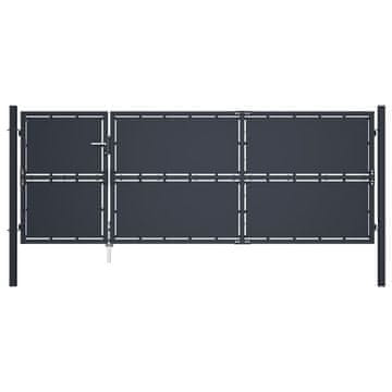 Vidaxl Vrtna vrata iz jekla 350x125 cm antracitna