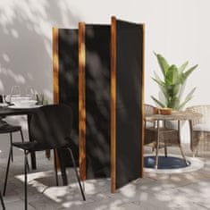Vidaxl Paravan 5-delni črn 350x180 cm