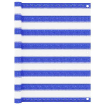 Vidaxl Balkonsko platno modro in belo 90x500 cm HDPE