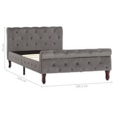 Vidaxl Posteljni okvir siv žamet 100x200 cm