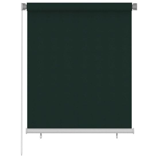 Vidaxl Zunanje rolo senčilo 120x140 cm temno zeleno HDPE