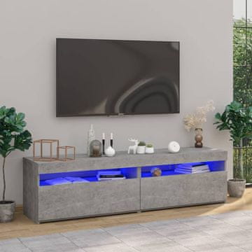 Vidaxl vidaXL TV omarice z LED-sijalko, 2 kosa, betonsko siva, 75x35x40 cm