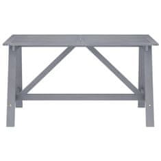 Vidaxl Vrtna jedilna miza siva 140x70x73,5 cm trden akacijev les