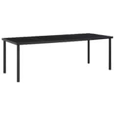 Vidaxl Vrtna miza črna 220x90x74,5 cm jeklo in steklo