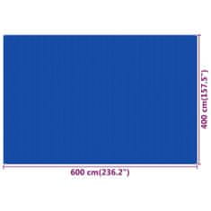Greatstore Preproga za šotor 400x600 cm modra HDPE