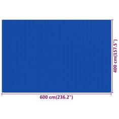Vidaxl Preproga za šotor 400x600 cm modra HDPE