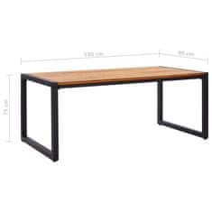 Vidaxl Vrtna miza z nogami U oblike 180x90x75 cm trden akacijev les