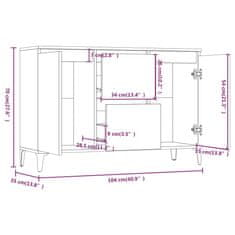 Vidaxl Komoda, hrast sonoma siva, 104x35x70 cm