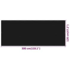Greatstore Balkonsko platno črno 120x300 cm HDPE