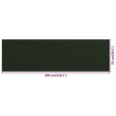 Greatstore Balkonsko platno temno zeleno 75x300 cm HDPE