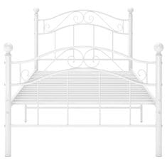 Vidaxl Posteljni okvir bel kovinski 90x200 cm