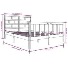 Vidaxl Posteljni okvir medeno rjav iz borovine 150x200 cm 5FT