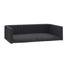 Vidaxl Pasje ležišče za prtljažnik črno 70x45 cm videz lanenega blaga