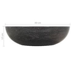 Greatstore Kopalniška omarica iz tikovine z umivalnikom iz črnega marmorja
