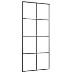 Vidaxl Drsna vrata z opremo 90x205 cm ESG steklo in aluminij