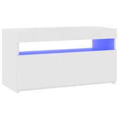Vidaxl TV omarica z LED lučkami visok sijaj bela 75x35x40 cm