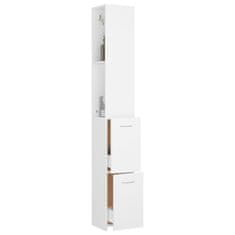 Vidaxl Kopalniška omarica bela 25x25x170 cm iverna plošča